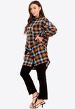 Black Oversized Check Shirt Dress