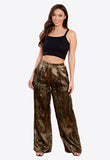 Khaki Wide Leg Elasticated Waist Pants