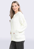 Cream Button Up Knitted 2 Pocket Cardigan