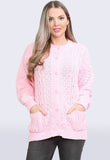 Pink Button Up Knitted 2 Pocket Cardigan