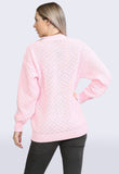 Pink Button Up Knitted 2 Pocket Cardigan